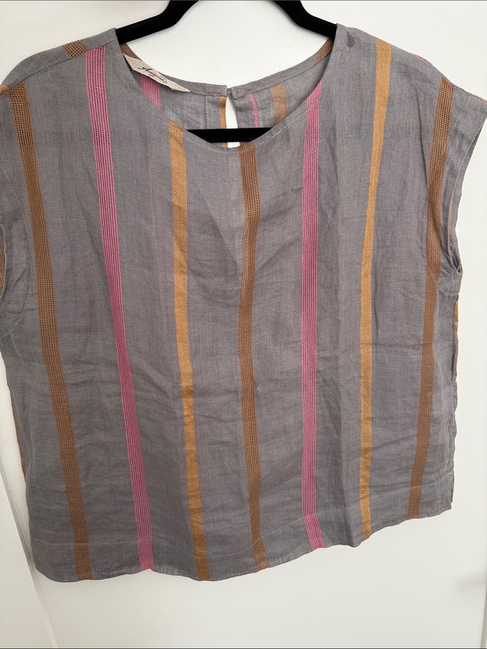 ICHI Antiquité's striped linen sleeveless top - one size NWOT